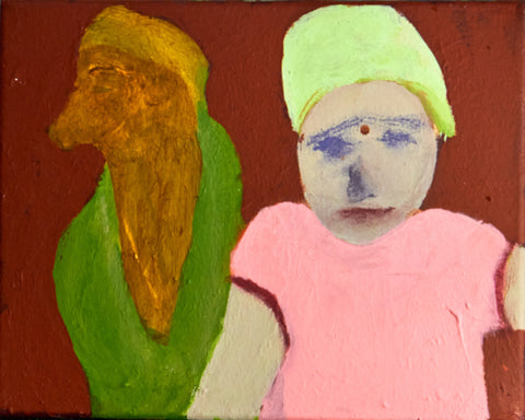 Pink with dog